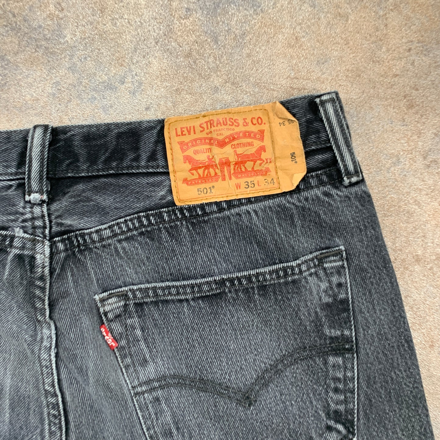 LEVI'S 501 Jeans W35 L31 Mens Regular Fit Straight Grey