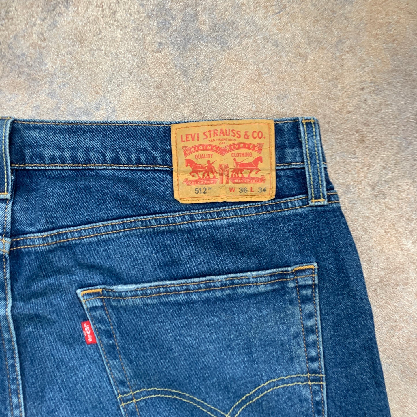 LEVI'S 512 Jeans W36 L34 Mens Slim Fit Tapered Blue