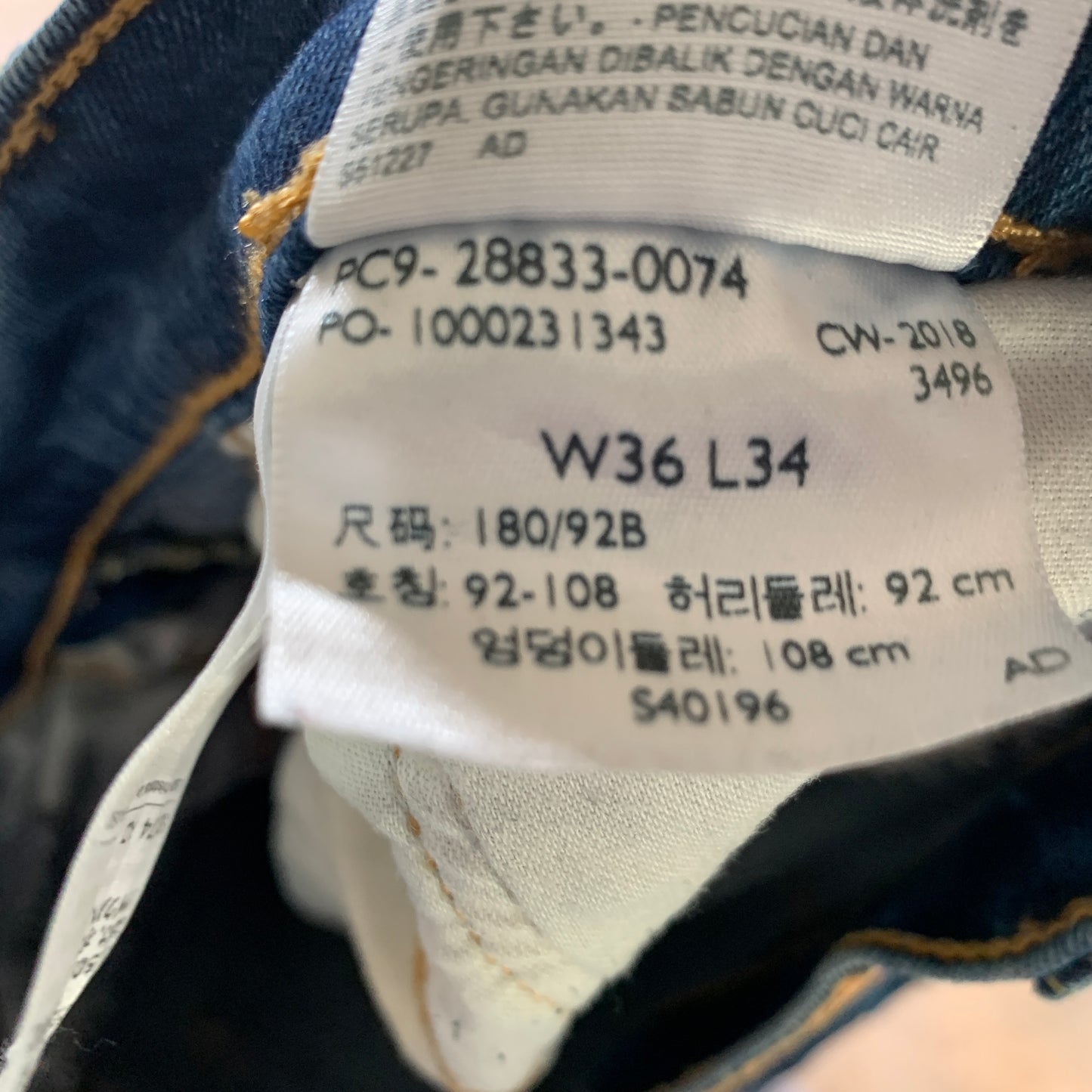 LEVI'S 512 Jeans W36 L34 Mens Slim Fit Tapered Blue