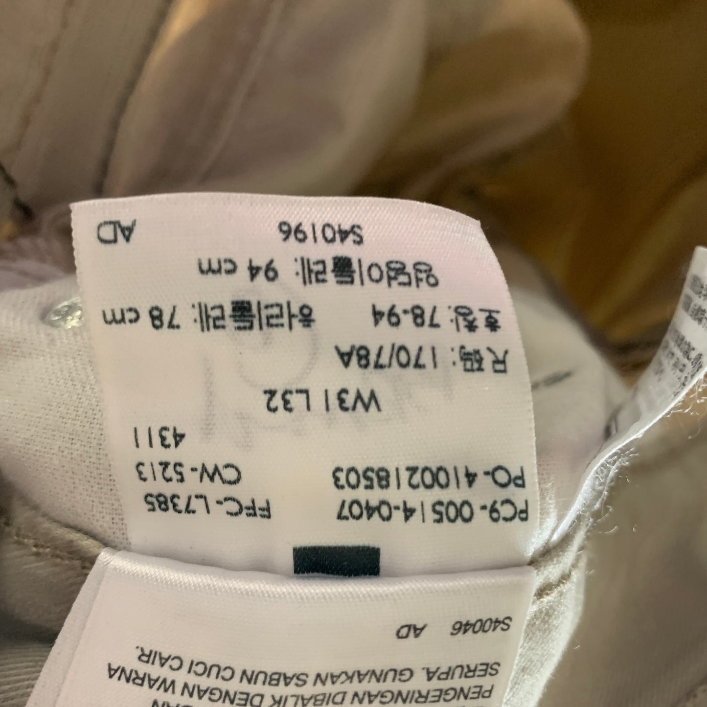 LEVI'S 514 Jeans W31 L32 Mens Regular Fit Straight Beige