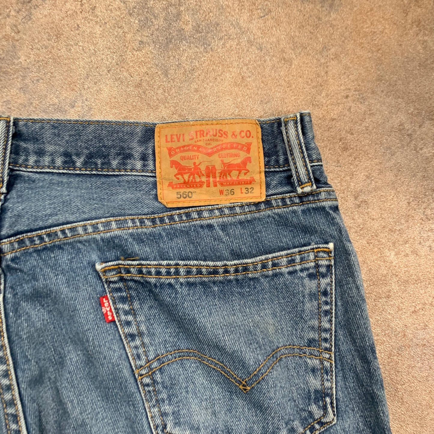 LEVI'S 560 Jeans W36 L32 Mens Relaxed Fit Tapered Blue 90s