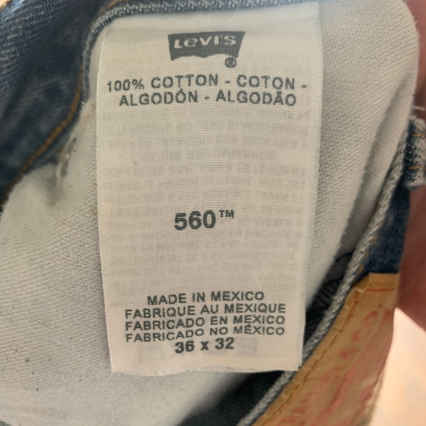 LEVI'S 560 Jeans W36 L32 Mens Relaxed Fit Tapered Blue 90s