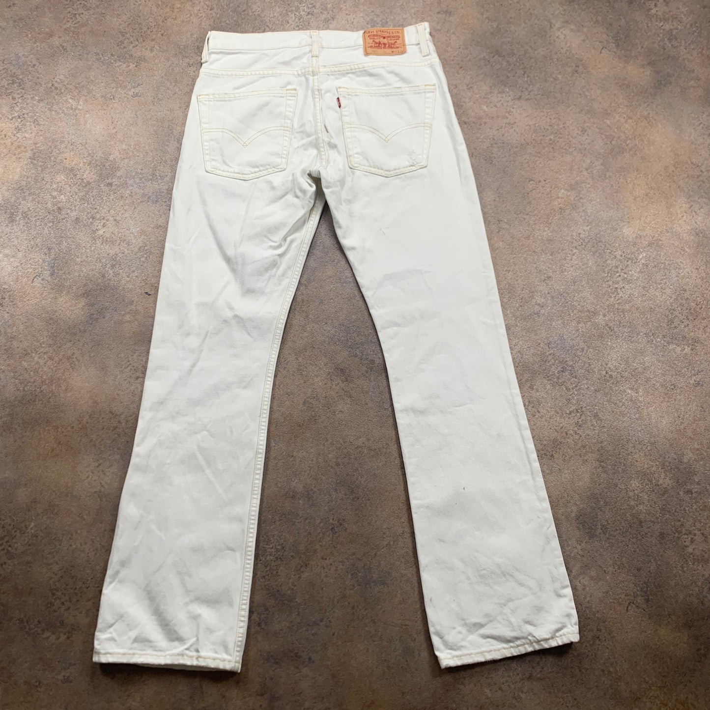 Vintage LEVI'S 507 Jeans W32 L34 Mens Bootcut Fit White