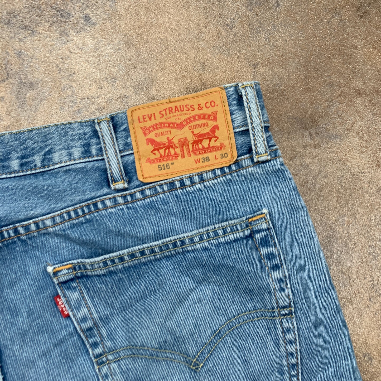 LEVI'S 516 Jeans W38 L30 Mens Relaxed Fit Straight Blue