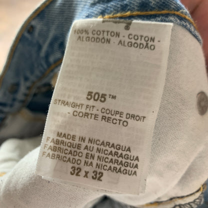 Vintage LEVI'S 505 Jeans W34 L32 Mens Regular Fit Straight Blue