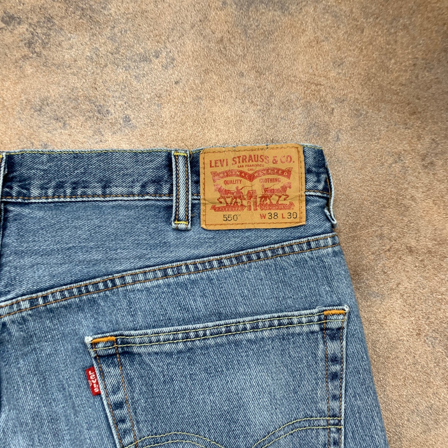 LEVI'S 550 Jeans W38 L29 Mens Relaxed Fit Straight Blue