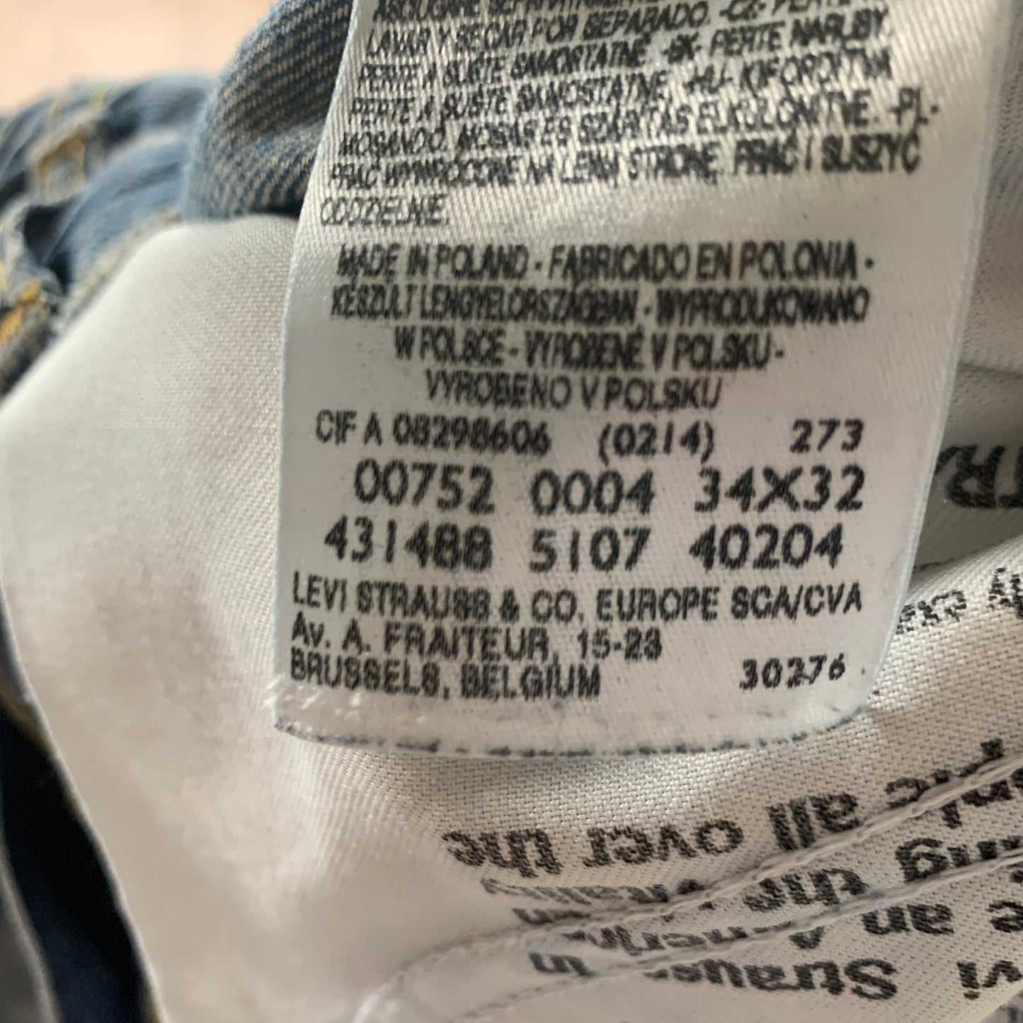 LEVI'S 751 Jeans W34 L31 Mens Regular Fit Straight Blue