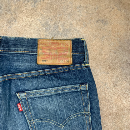 LEVI'S 522 Jeans W30 L31 Mens Slim Fit Tapered Blue