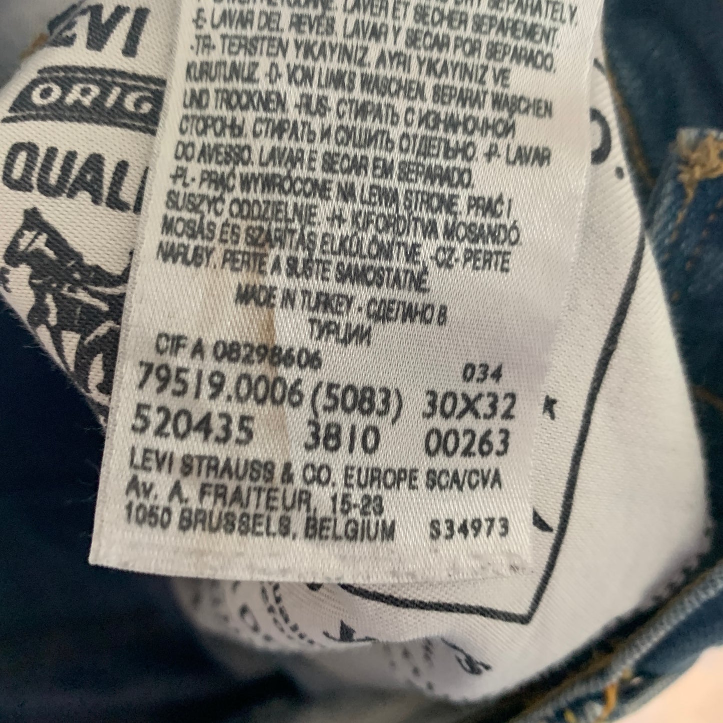 Vintage LEVI'S 519 Jeans W30 L30 Mens Slim Fit Blue