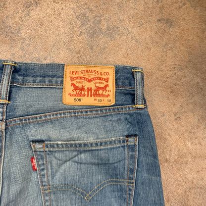 LEVI'S 508 Jeans W30 L29 Mens Slim Fit Straight Blue