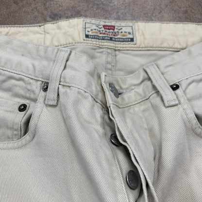 Vintage LEVI'S Jeans W30 L31 Mens Regular Fit Straight Beige