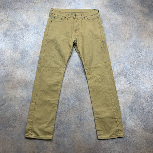 LEVI'S 513 Jeans W30 L29 Mens Slim Fit Beige
