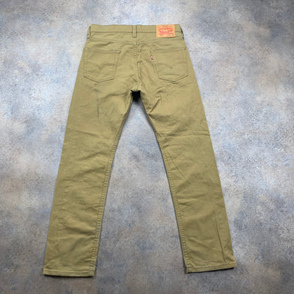 LEVI'S 513 Jeans W30 L29 Mens Slim Fit Beige