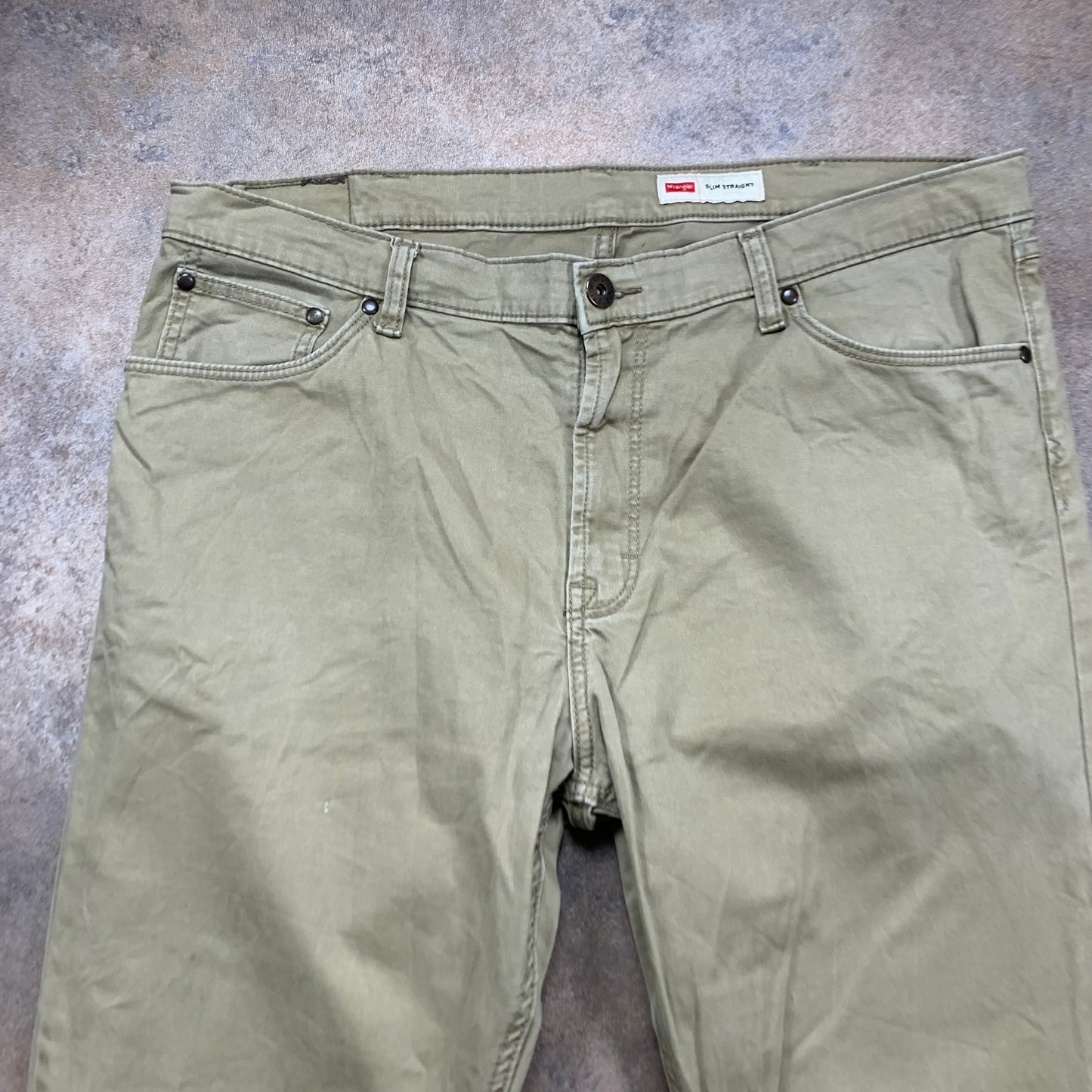Wrangler Jeans W38 L30 Mens Slim Fit Beige