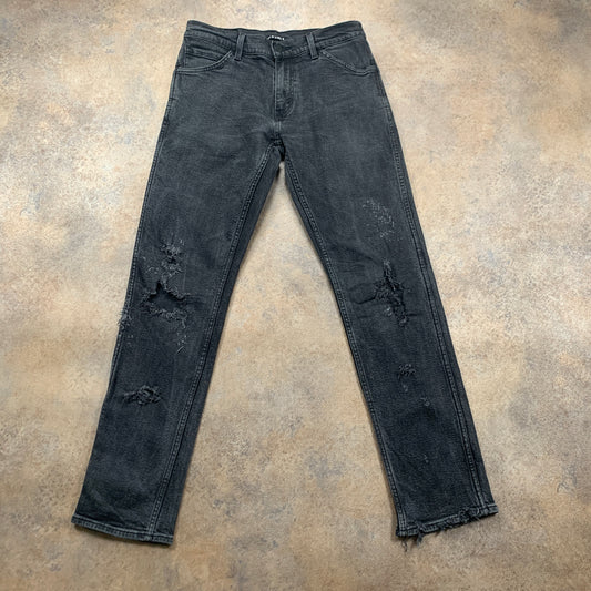 LEVI'S Line 8 Jeans W30 L31 Mens Skinny Fit Grey (Ripped)