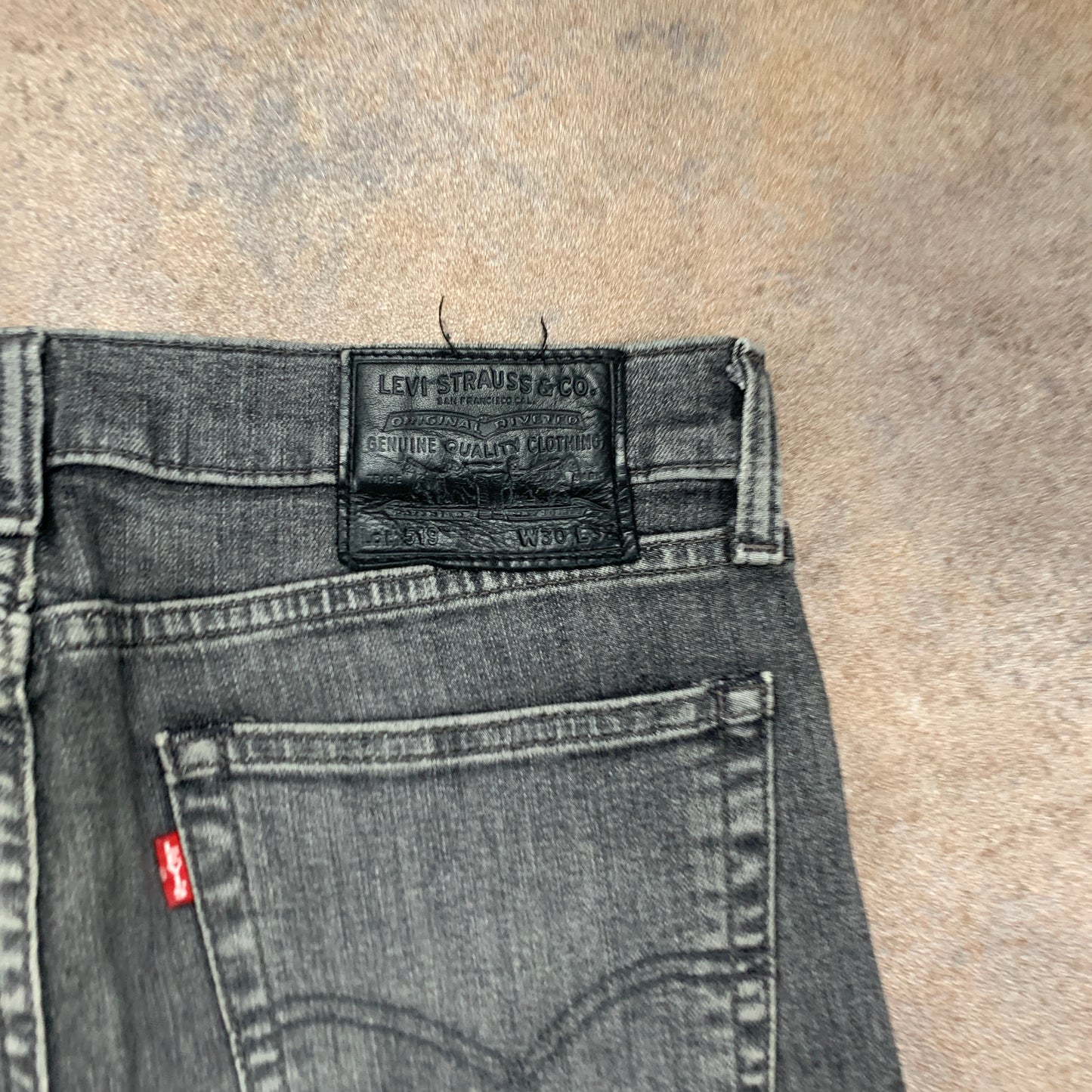 LEVI'S 519 Jeans W30 L31 Mens Skinny Fit Grey