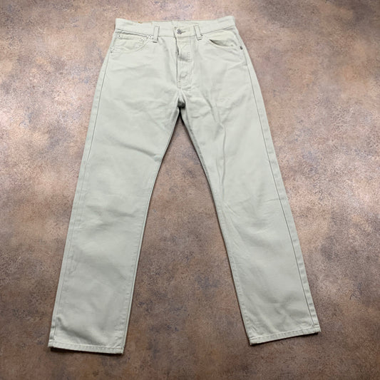 Vintage LEVI'S 551 Jeans W32 L30 Mens Regular Fit Straight Beige