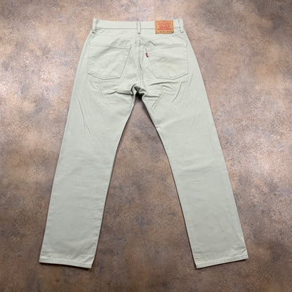 Vintage LEVI'S 551 Jeans W32 L30 Mens Regular Fit Straight Beige