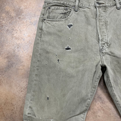 LEVI'S 501 CT Jeans W36 L32 Mens Regular Fit Straight Grey