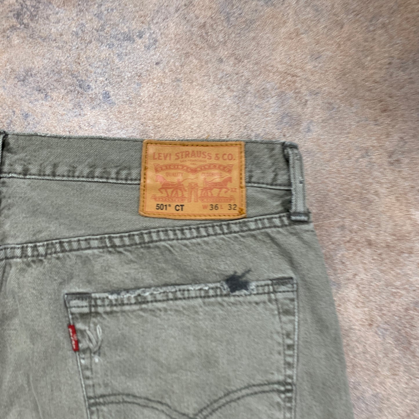 LEVI'S 501 CT Jeans W36 L32 Mens Regular Fit Straight Grey