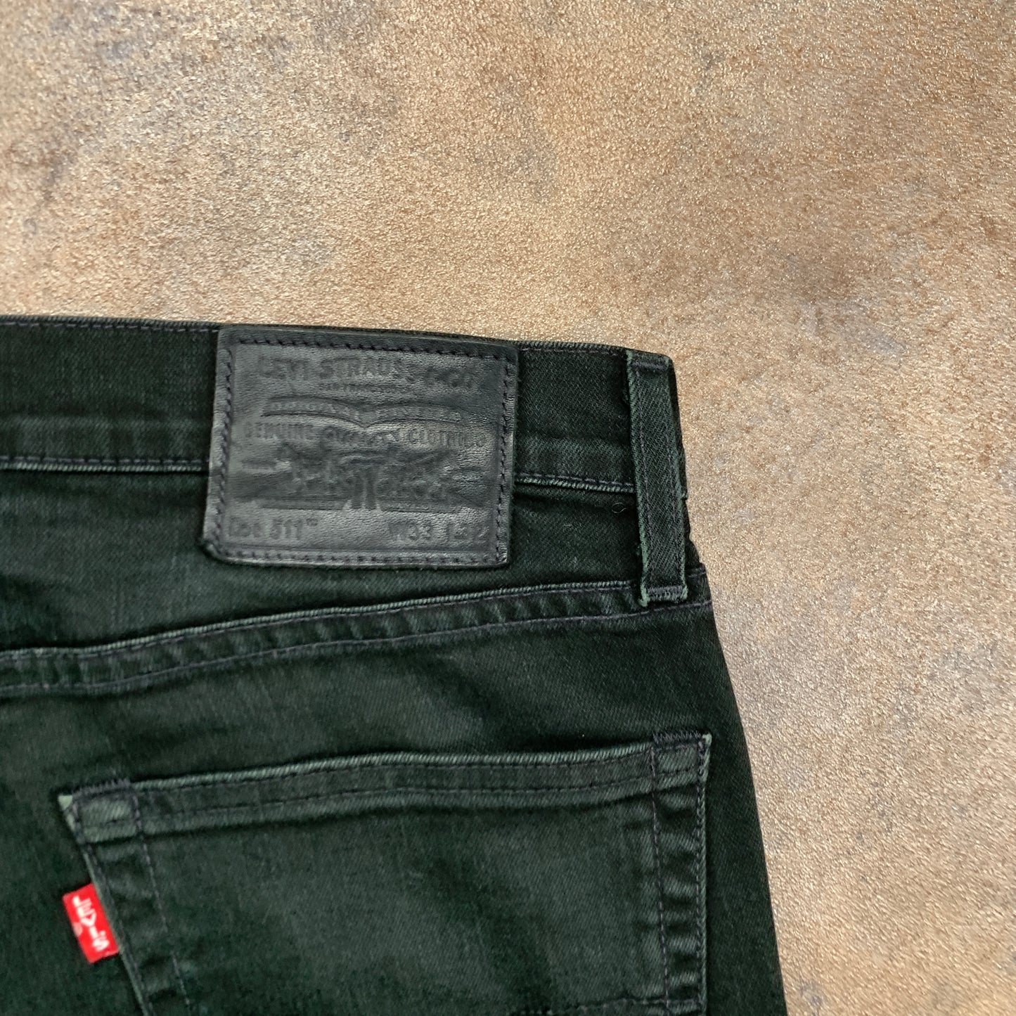 LEVI'S 511 Jeans W33 L23 Mens Slim Fit Dark Green