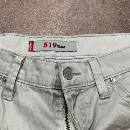 Vintage LEVI'S 519 Jeans W34 L29 Mens Slim Fit Off White