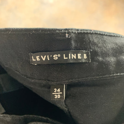 LEVI'S Line 8 Jeans W34 L24 Mens Skinny Fit Black