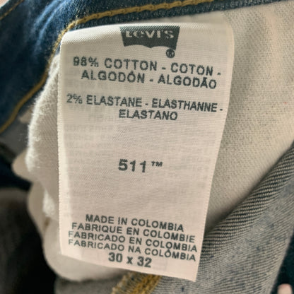 LEVI'S 511 Jeans W30 L32 Mens Slim Fit Blue