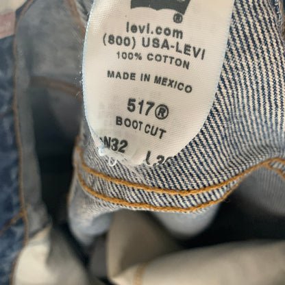 Vintage LEVI'S 517 Jeans W32 L26 Mens Bootcut Fit Blue
