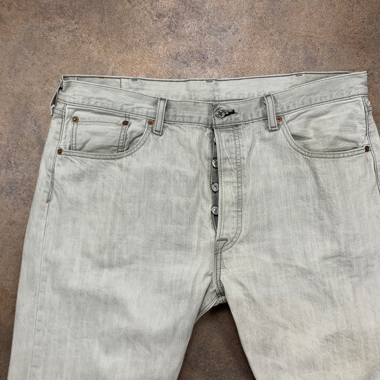 LEVI'S 501 Jeans W38 L32 Mens Regular Fit Straight Grey