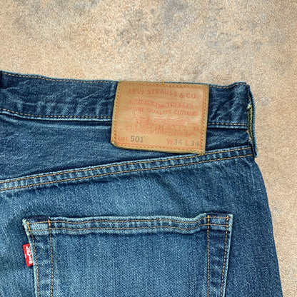 LEVI'S 501 Jeans W36 L33 Mens Regular Fit Straight Blue
