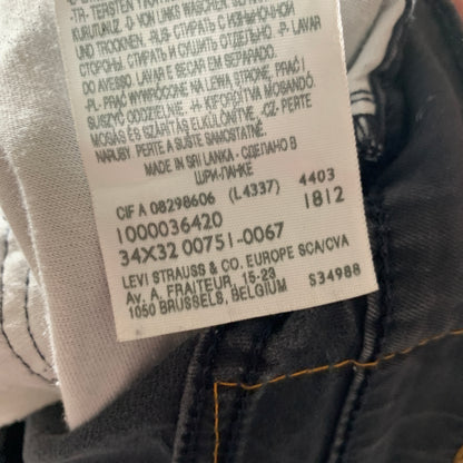LEVI'S 751 Jeans W34 L32 Mens Regular Fit Straight Grey