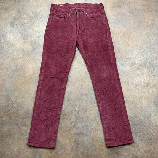 LEVI'S 511 Jeans W29 L29 Mens Slim Fit Purple Corduroy
