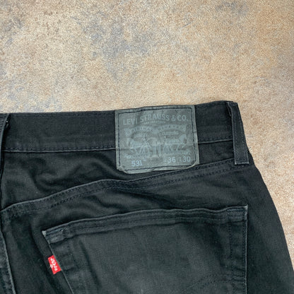 LEVI'S 531 Jeans W36 L30 Mens Slim Fit Black