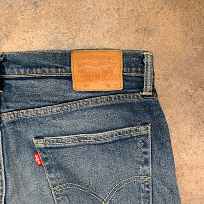 LEVI'S 522 Jeans W36 L30 Mens Slim Fit Tapered Blue