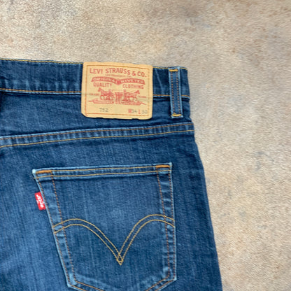 Vintage LEVI'S 752 Jeans W34 L28 Mens Regular Fit Straight Blue