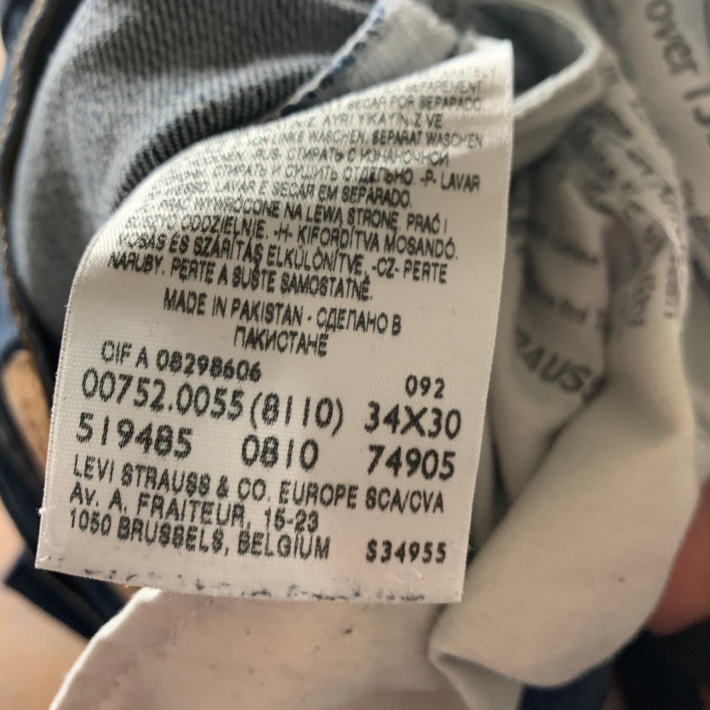 Vintage LEVI'S 752 Jeans W34 L28 Mens Regular Fit Straight Blue