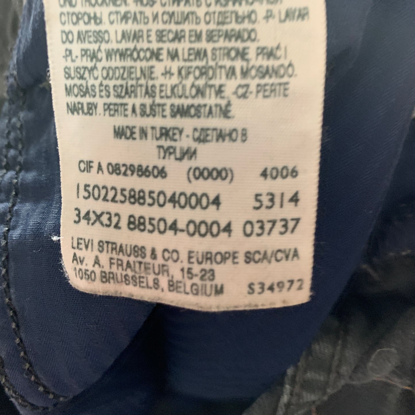 LEVI'S 504 Jeans W34 L32 Mens Regular Fit Straight Grey