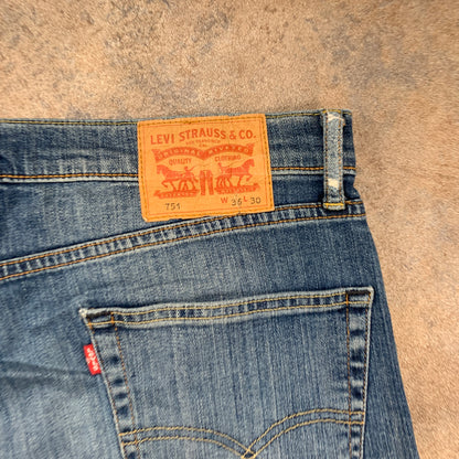 LEVI'S 751 Jeans W36 L30 Mens Relaxed Fit Straight Blue