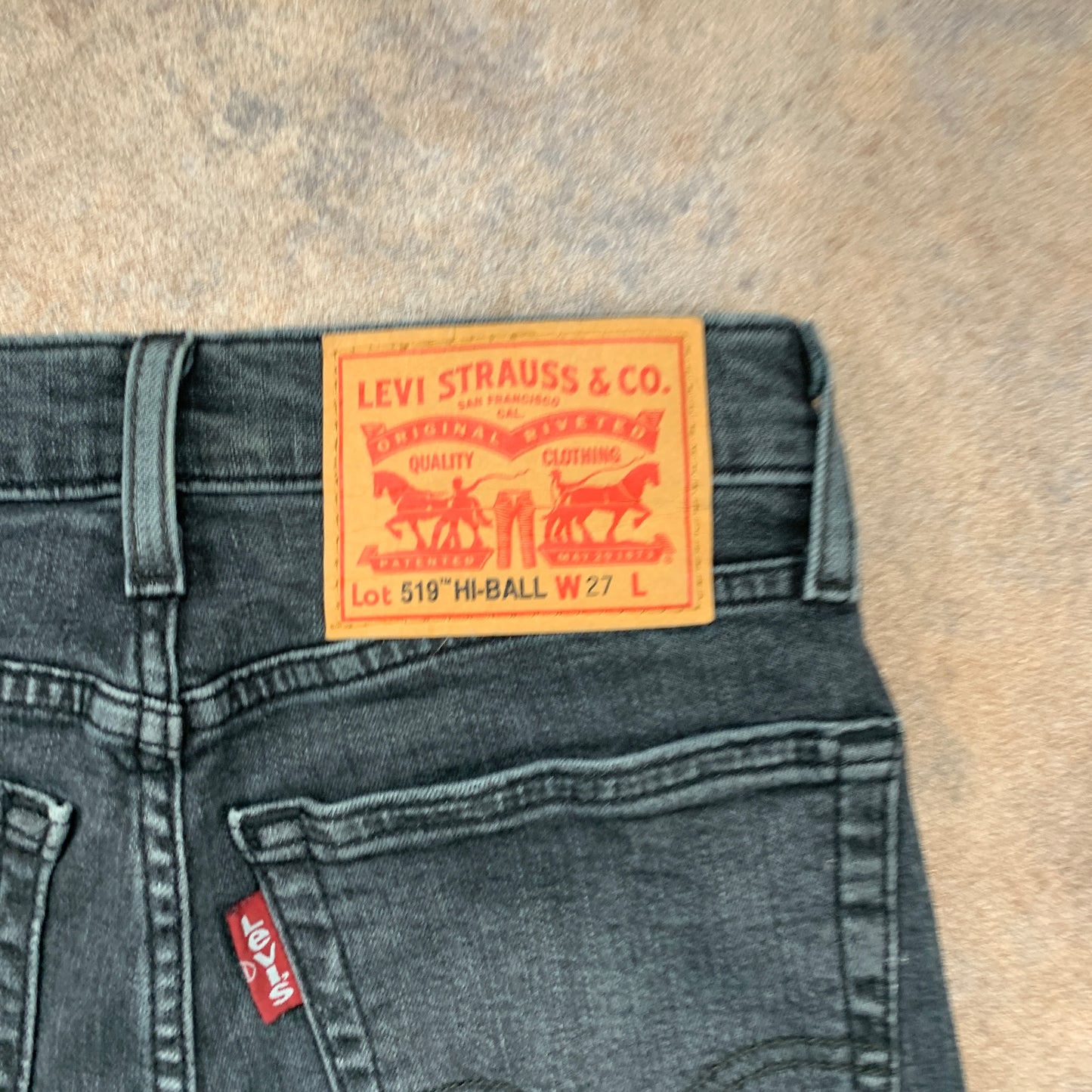LEVI'S 519 Jeans W27 L29 Mens Skinny Fit Grey