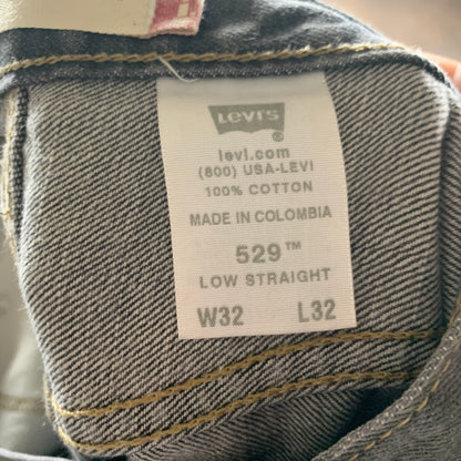 Vintage LEVI'S 529 Jeans W32 L32 Mens Relaxed Fit Straight Grey