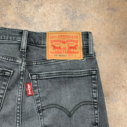 LEVI'S 519 Jeans W30 L30 Mens Skinny Fit Grey