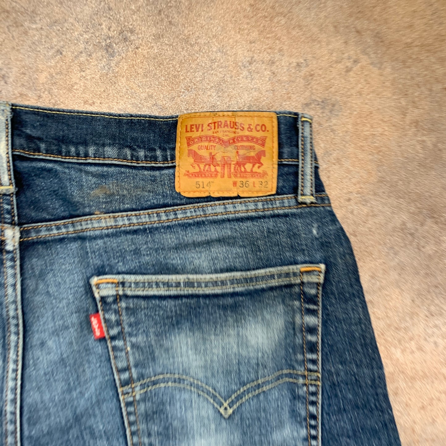 LEVI'S 514 Jeans W36 L32 Mens Regular Fit Straight Blue