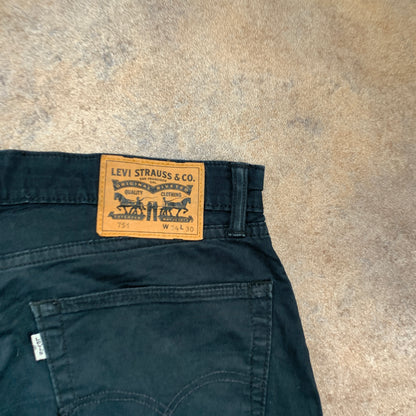 Vintage LEVI'S 751 Jeans W34 L39 Mens Regular Fit Straight Black