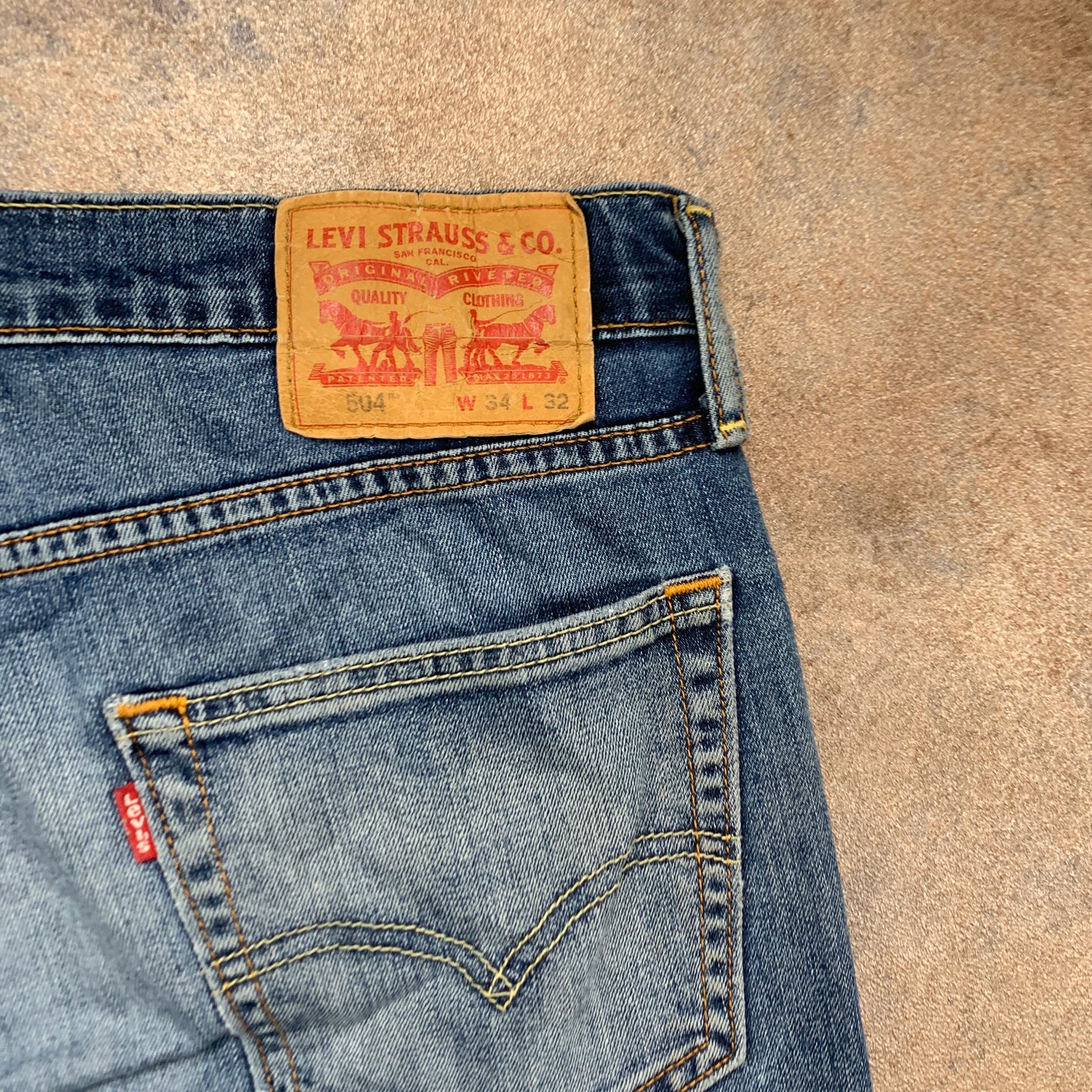 LEVI'S 504 Jeans W34 L31 Mens Regular Fit Straight Blue