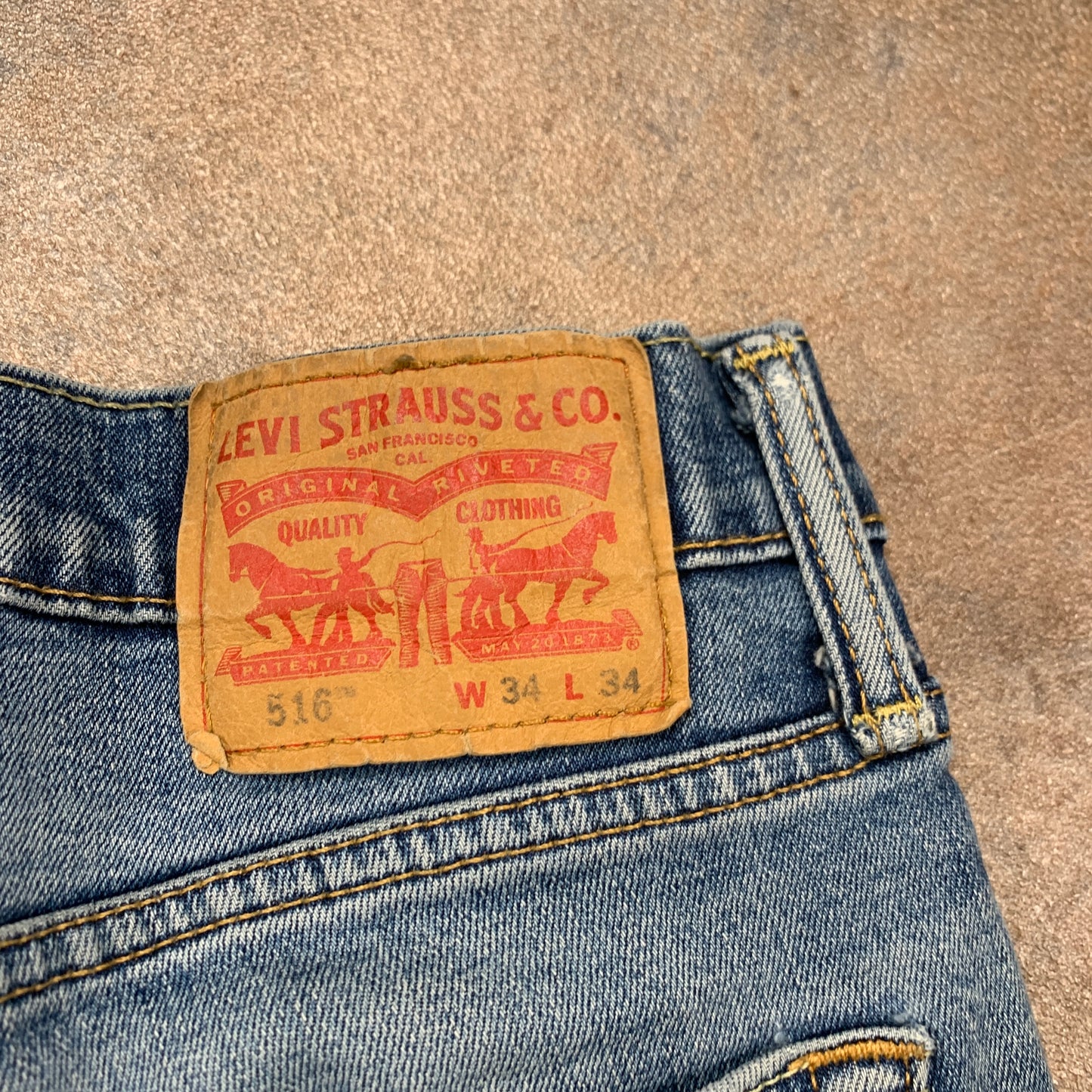 LEVI'S 516 Jeans W34 L34 Mens Regular Fit Straight Blue