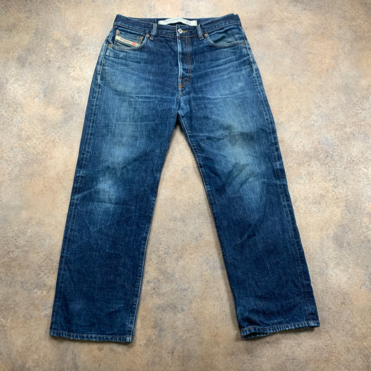 Diesel Jeans W33 L28 Mens Relaxed Fit Straight Blue
