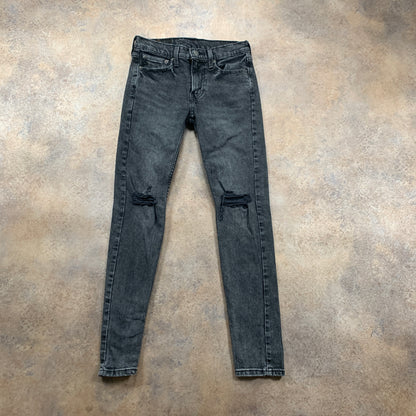 LEVI'S 519 Jeans W28 L29 Mens Skinny Fit Grey