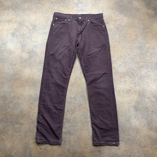 LEVI'S 508 Jeans W31 L30 Mens Slim Fit Straight Purple