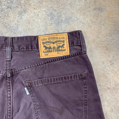 LEVI'S 508 Jeans W31 L30 Mens Slim Fit Straight Purple